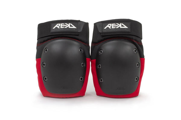 REKD Skateboard Skate Scooter BMX Ramp Knee Pads - Black / Red - Skatewarehouse.co.uk