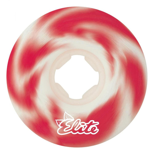 OJ Elite Skateboard Wheels Erick Winkowski Mushroom Elite - White / Red Swirl - Skatewarehouse.co.uk