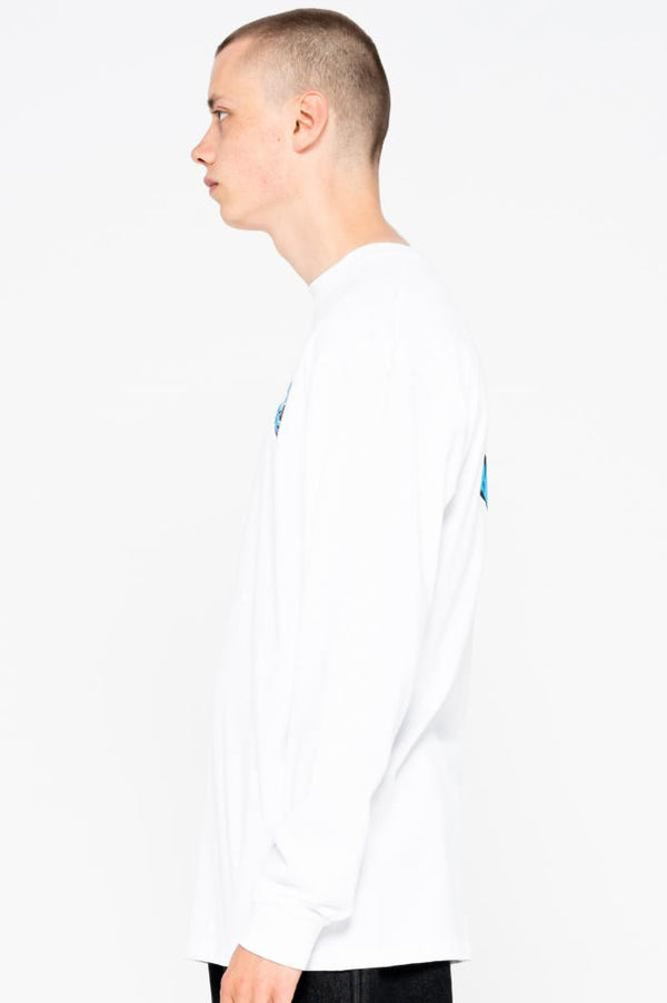 Santa Cruz Longsleeve T-Shirt Screaming Hand Chest L/S Tee - White - Skatewarehouse.co.uk