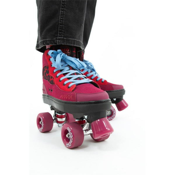 Rio Roller Beats Quad Skates - Red / Leopard