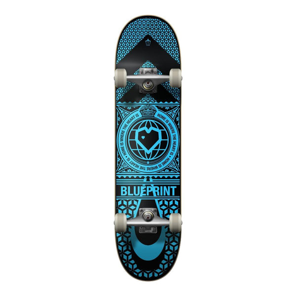 Blueprint Home Heart Black / Blue Complete Skateboard - 8.25