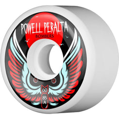 Powell Peralta 'Bomber 3' Skateboard Wheels 85a White - Skatewarehouse.co.uk
