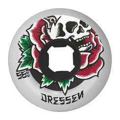 OJ Skateboard Wheels Dressen Rose Skull 99a/95a - White - Skatewarehouse.co.uk