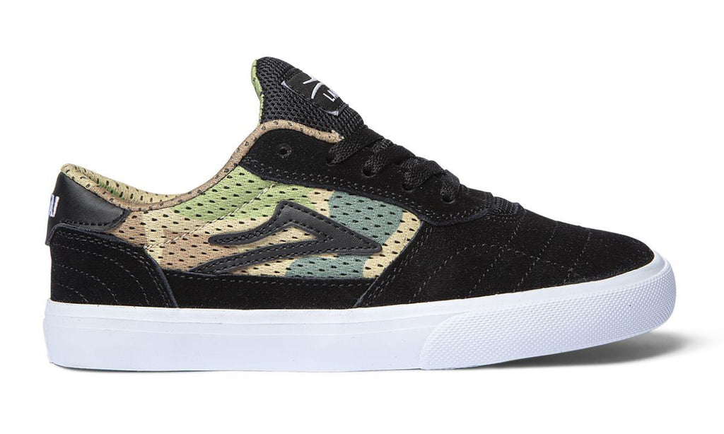 Lakai Cambridge Kids Skate Shoes - Black / Camo - Skatewarehouse.co.uk