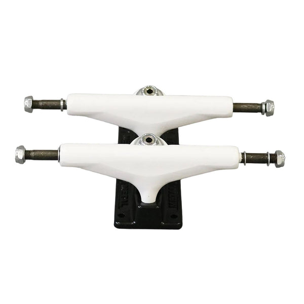 Picture Metal Custom Colour (White / Black) Skateboard Trucks - 5.25