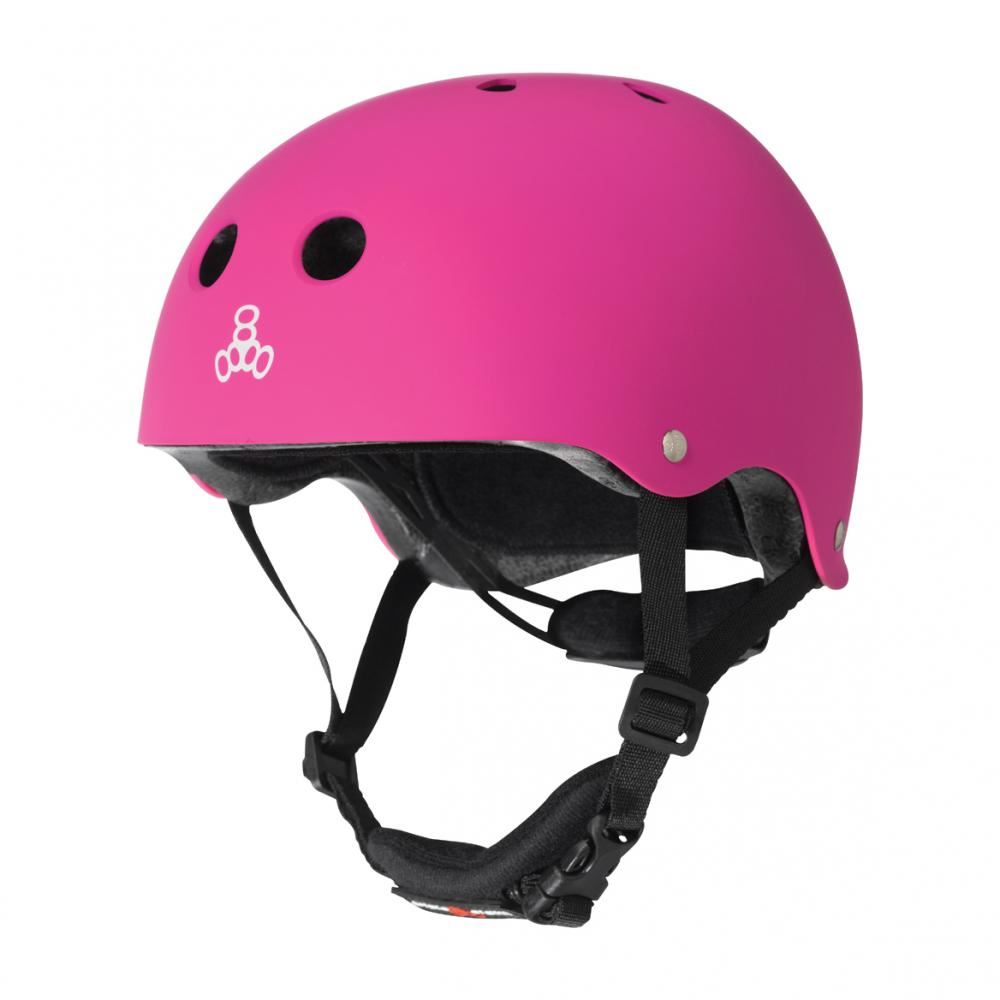 Triple Eight Helmet Youth Lil 8 - Neon Pink - Skatewarehouse.co.uk