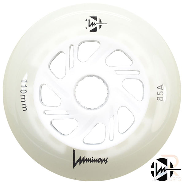 Luminous Led Inline Wheel (Set of 4 Wheels) - White Glow - 110Mm/85A - Skatewarehouse.co.uk