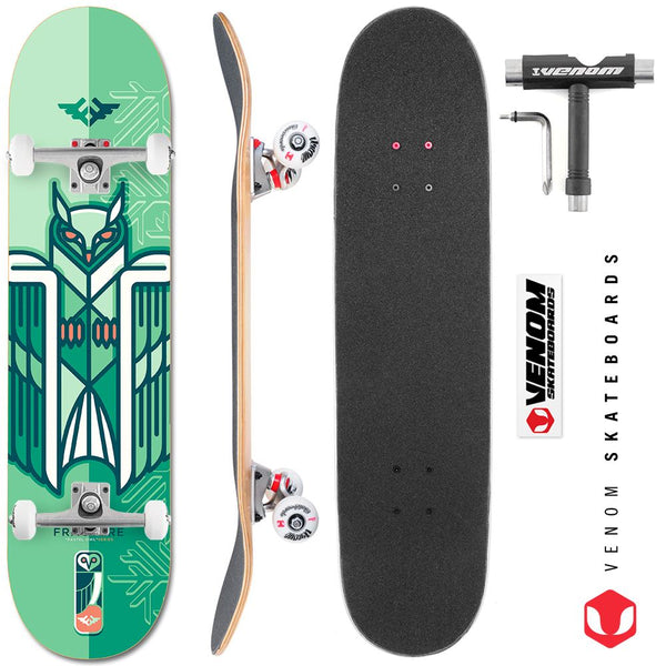 Fracture x Jono Wood Green x Venom Skateboards Custom Complete Skateboard - 8.25 - Skatewarehouse.co.uk