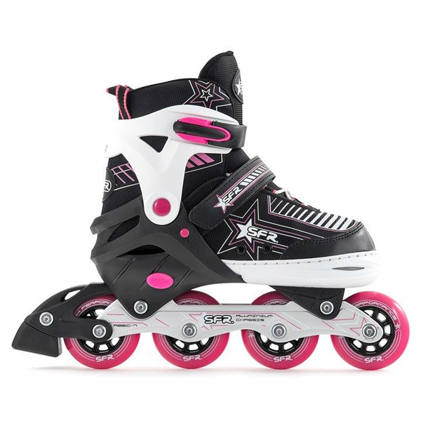 SFR Pulsar Adjustable Inline Skates Pink Bundle - SFR Helmet & Pads