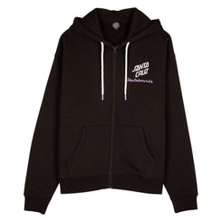 Santa Cruz Womens Zip Hood Singular Script Front Zip Hood - Ground Coffee - Skatewarehouse.co.uk