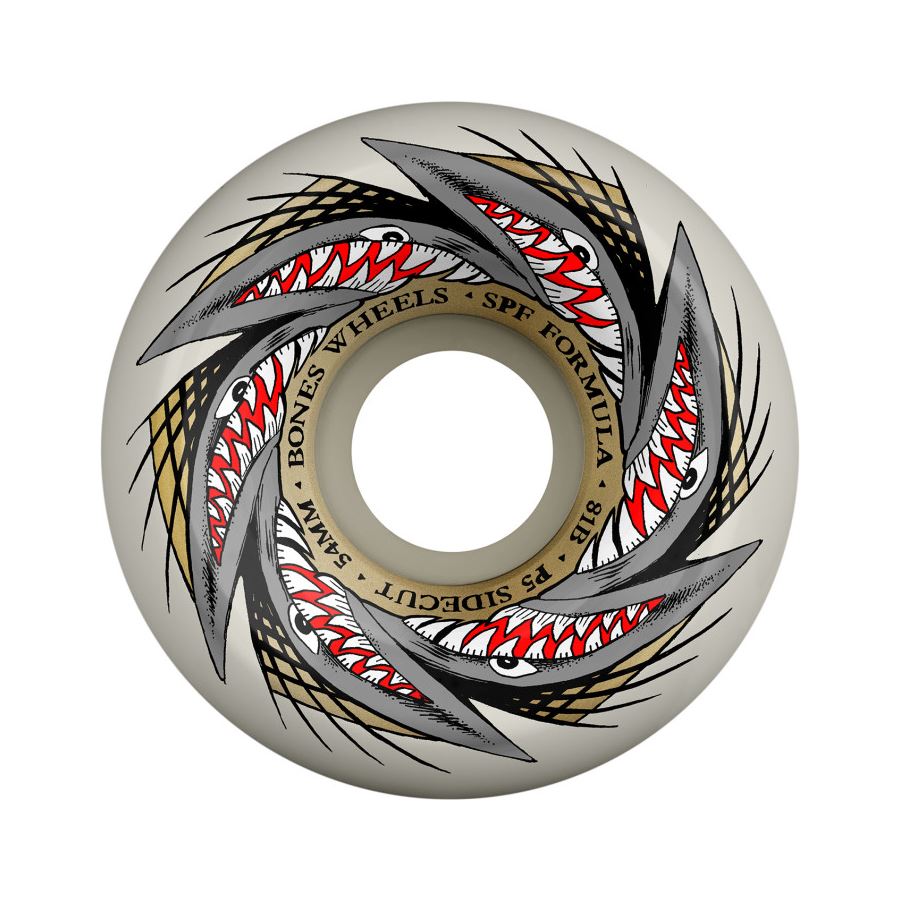 BONES Skateboard Wheels SPF 'Pool Sharknado' P5 Sidecut 81B - Skatewarehouse.co.uk