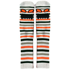 Toy Machine Monster Face Mini Stripes Grey / Orange Socks