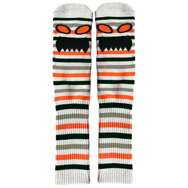 Toy Machine Monster Face Mini Stripes Grey / Orange Socks