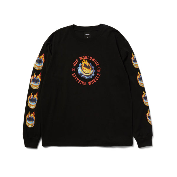 HUF Spitfire Chrome Head LS Tee (Black) - M