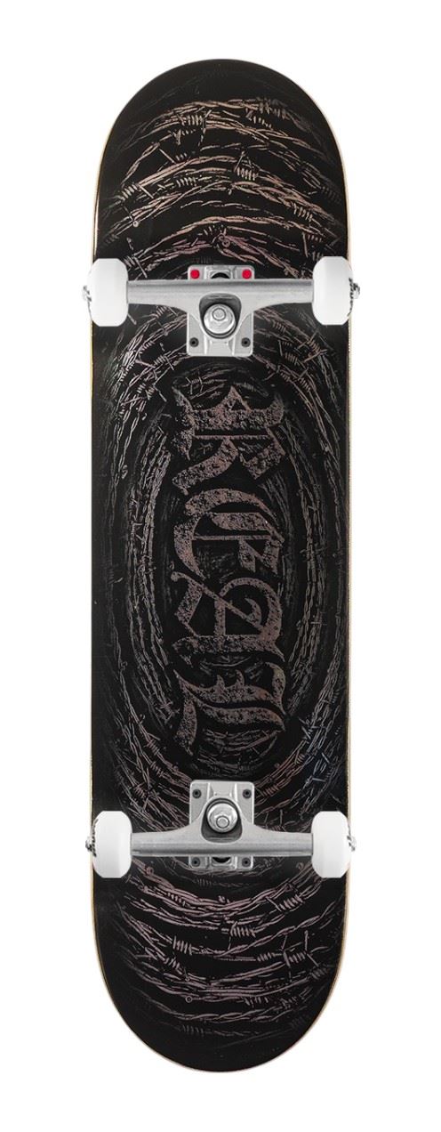 Real Team Barbed Wire Foil Oval (Rusted) x Venom Custom Complete Skateboard - 8.5