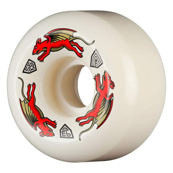 Powell-Peralta Dragon Formula • Nano Rat • 56mm x 36mm • 93A • AV6 • Off White / Red Skateboard Wheels