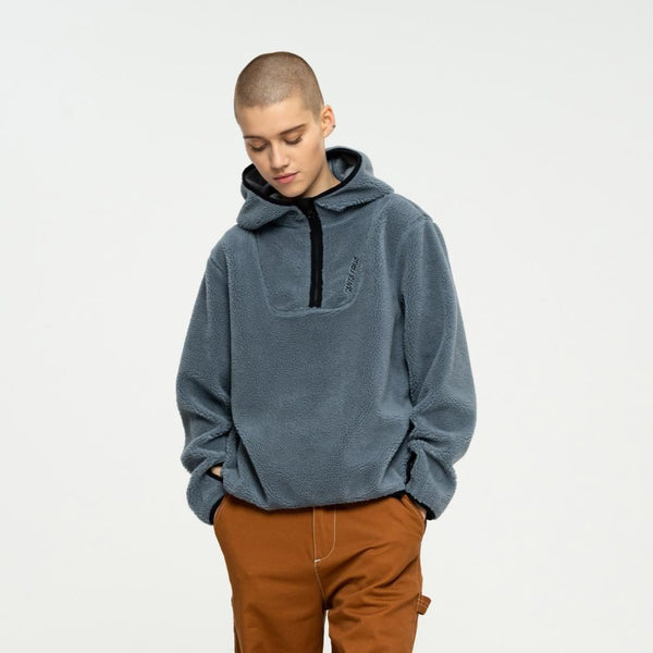 Santa Cruz Womens Jacket Strip Fleece Hood - Pewter - Skatewarehouse.co.uk