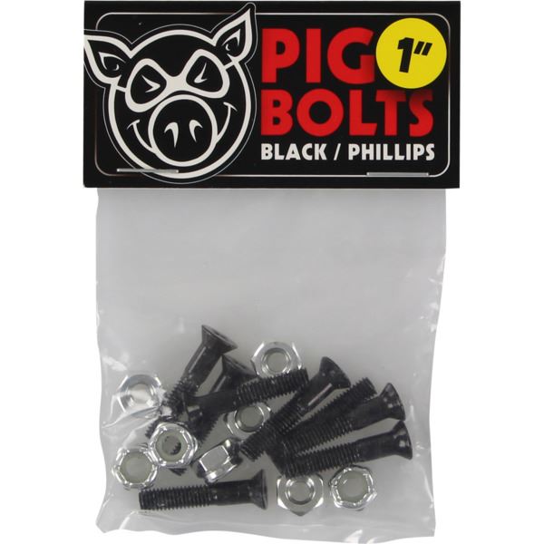 Pig Black Skateboard Bolts 1