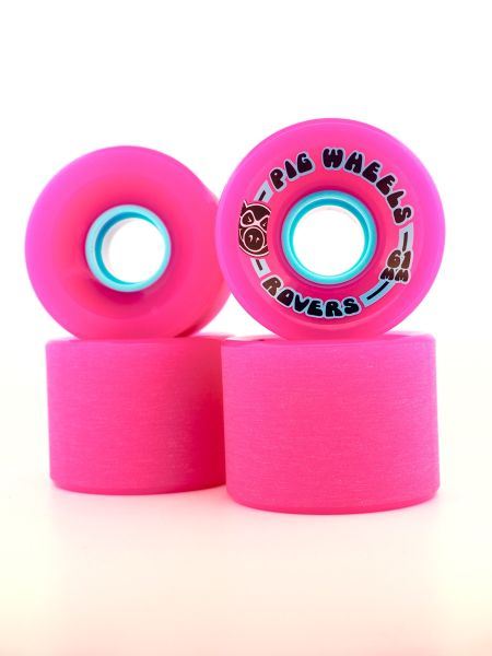 Pig Rover Pink / Lt. Blue Core / 85A Skateboard Wheels - 61mm