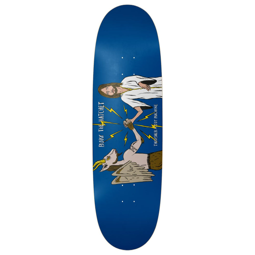 Toy Machine x Thrasher 'Bury The Hatchet' (Egg Shape) Skateboard Deck - 8.88" - Skatewarehouse.co.uk