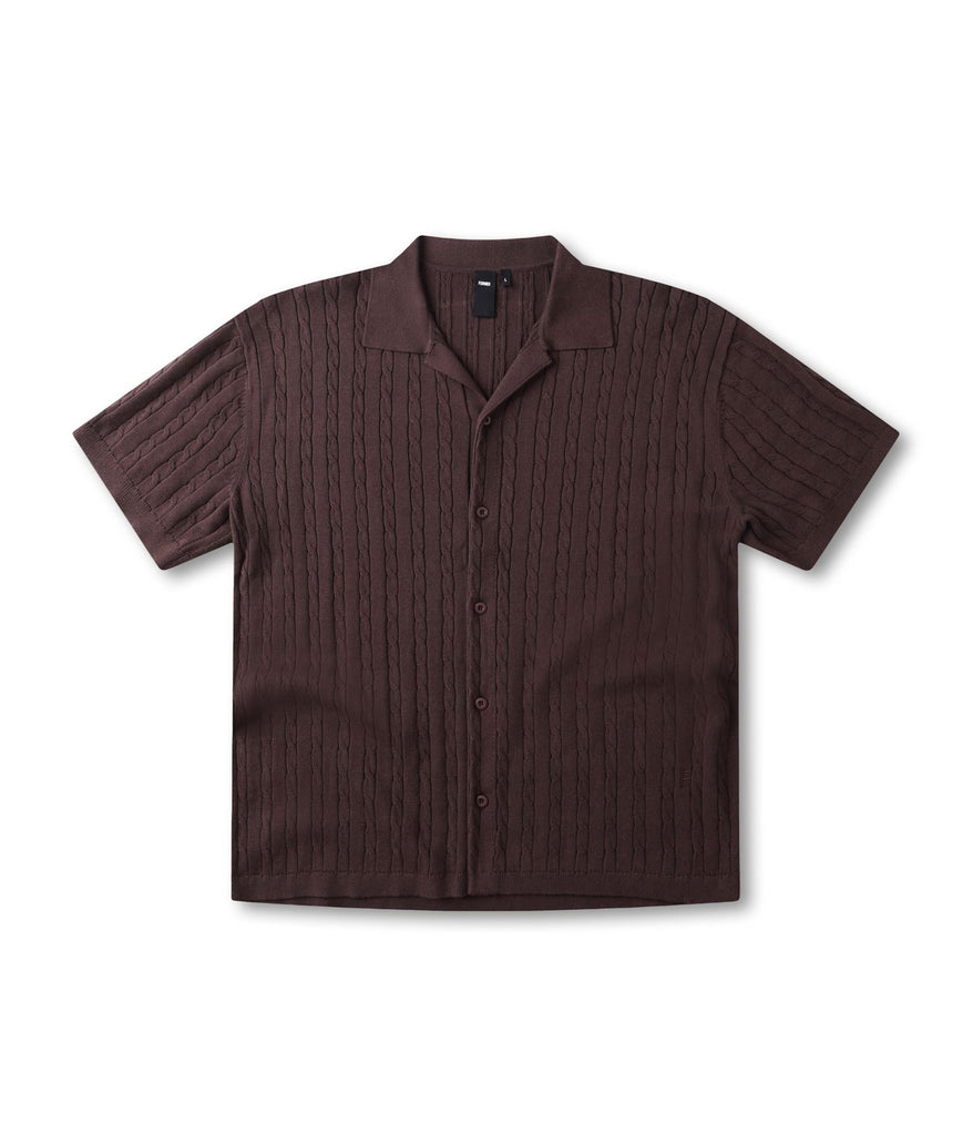 Marilyn Cable SS Knit Shirt (Choc)