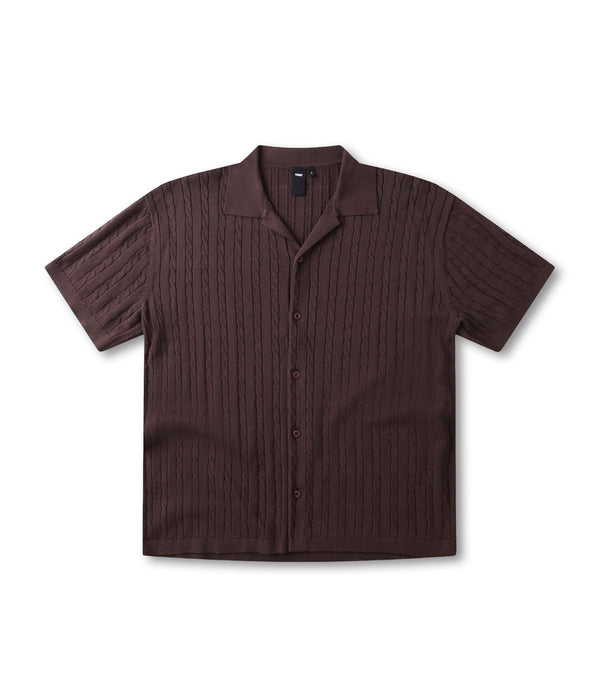 Marilyn Cable SS Knit Shirt (Choc)