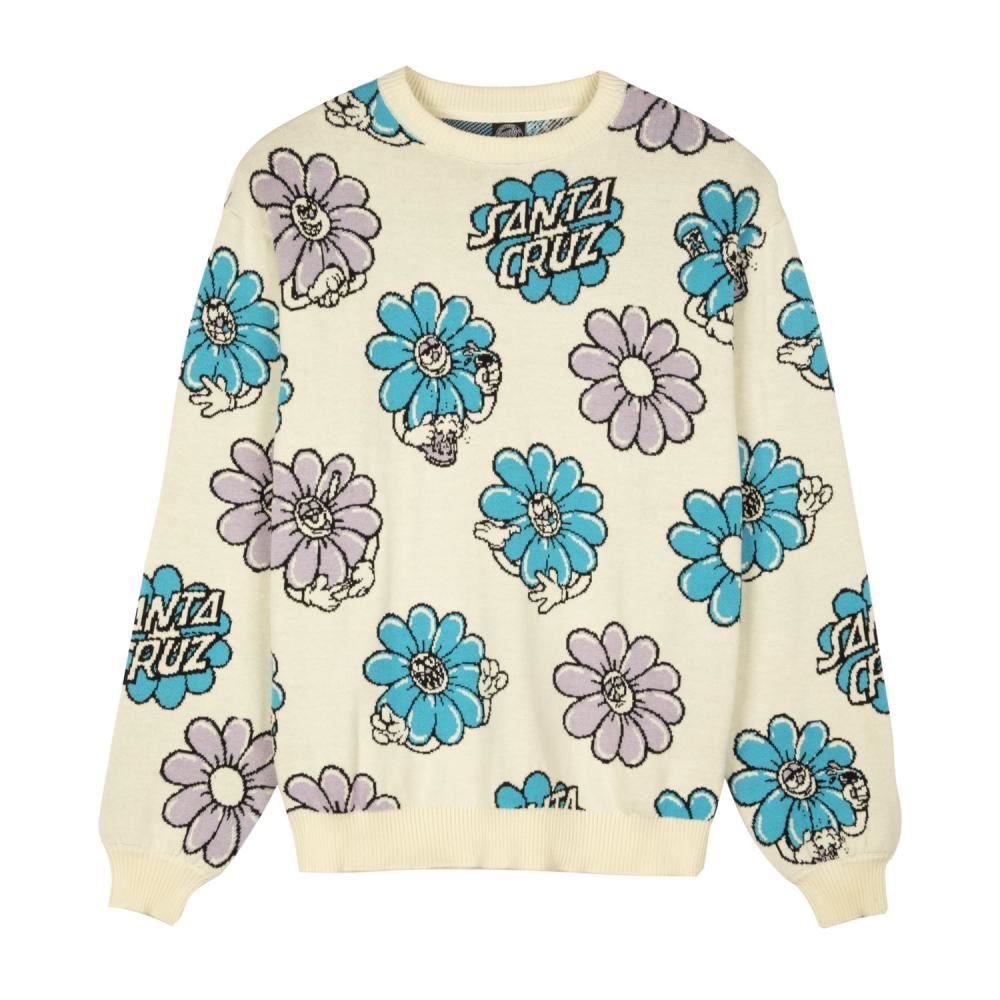 Santa Cruz Womens Crew Wildflower Knit Crew - Multi - Skatewarehouse.co.uk