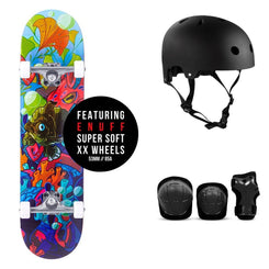 Enuff Lost At Sea Goldfish Complete Skateboard Bundle - SFR Helmet & Pads - 8.0"