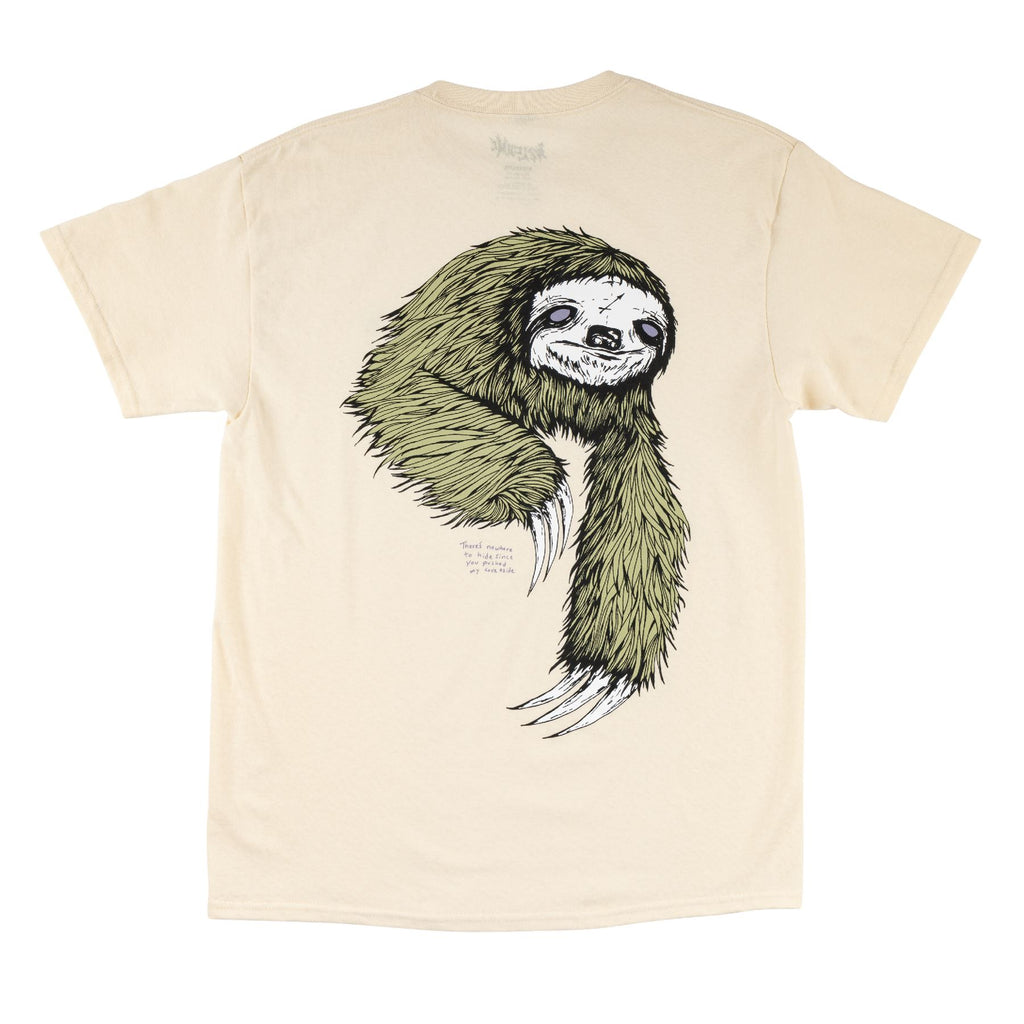 Welcome Skateboards Sloth Printed Tee (Bone / Sage) - S