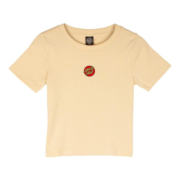 Santa Cruz Womens T-Shirt Classic Dot Emb T-Shirt - Cream - Skatewarehouse.co.uk