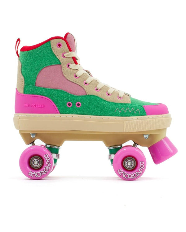 Rio Roller Beats Quad Skates - Pink / Green