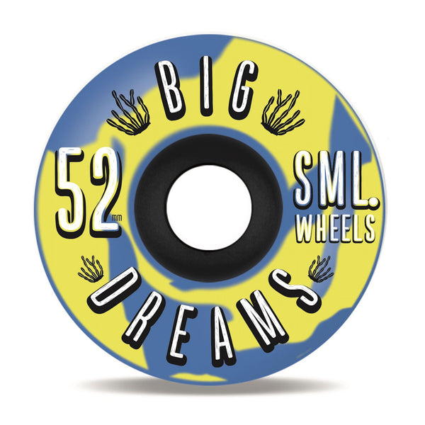 sml. Succulent Cruisers Blue / Yellow Swirl 92a Skateboard Wheels - 52mm