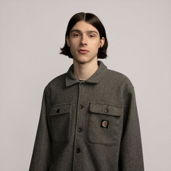Santa Cruz Jacket Crypt Overshirt - Charcoal - Skatewarehouse.co.uk
