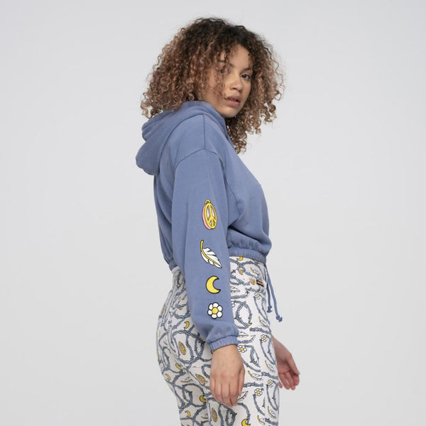 Santa Cruz Womens Hood Peace Strip Zip Hood - Navy Wash - Skatewarehouse.co.uk