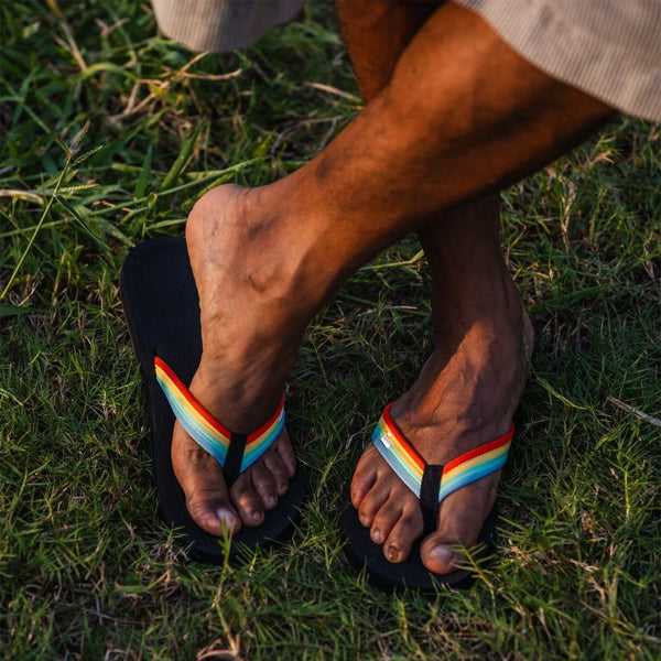 Indosole - Mens Flip Flops - Easy Living - Rainbow Shoes