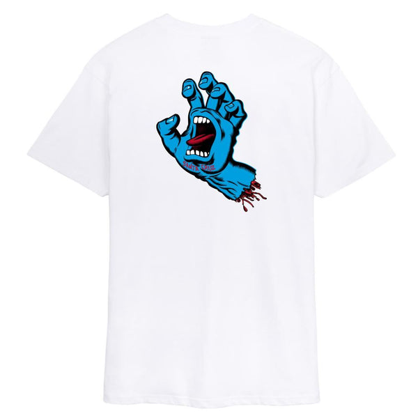 Santa Cruz T-Shirt Screaming Hand Chest T-Shirt White - M - Skatewarehouse.co.uk