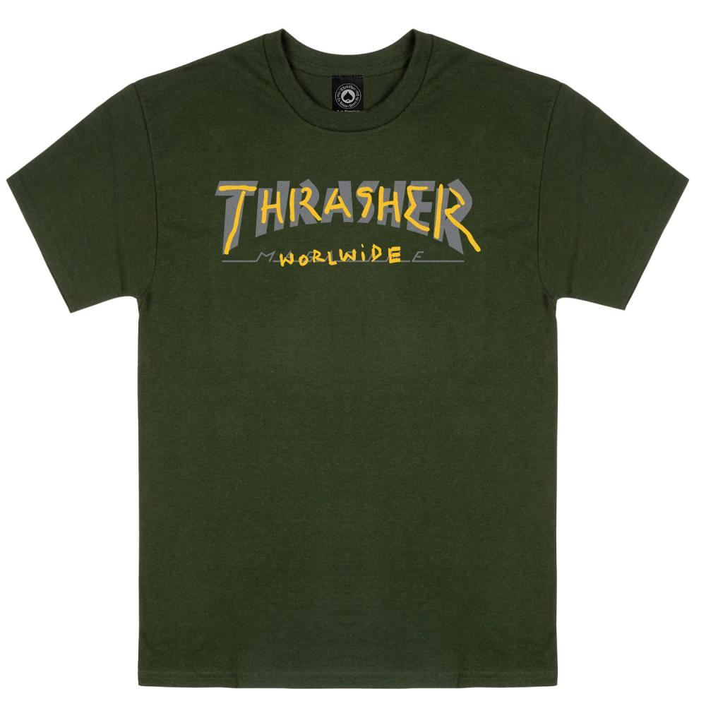 Thrasher T-Shirt Trademark - Forest Green - Skatewarehouse.co.uk