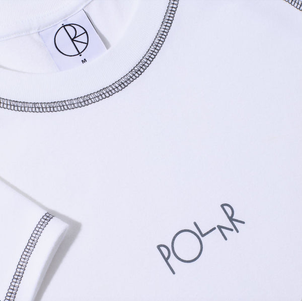 Polar Skate Co Baby Tee | Script Logo (White / Graphite) - XS