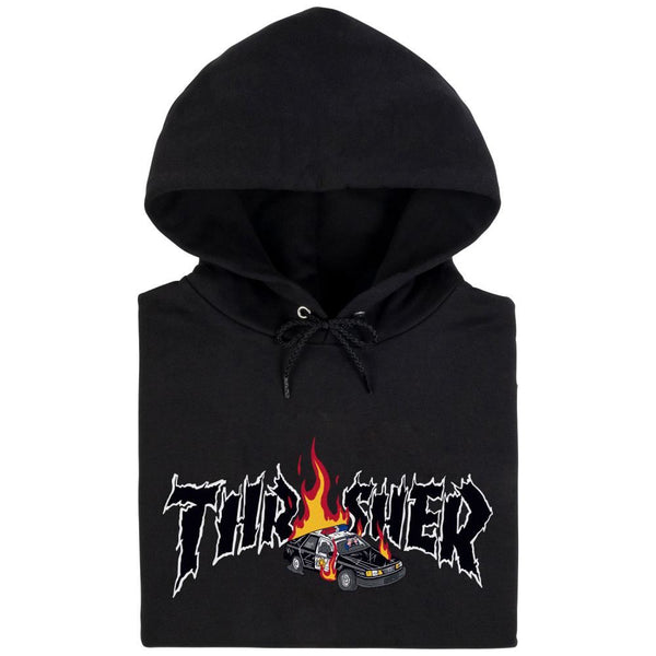 Thrasher Hoody Cop Car - Black - Skatewarehouse.co.uk