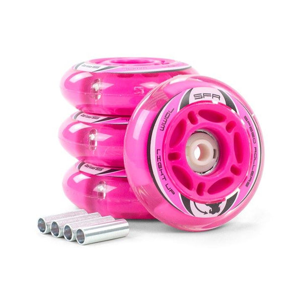 SFR Light Up Inline Skate Wheels - Silver