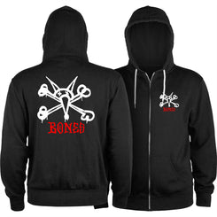 Powell-Peralta™ Rat Bones • Lightweight Zipped Hoody • Black - Skatewarehouse.co.uk