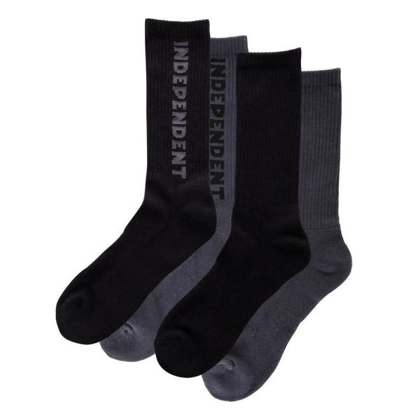 Independent Socks Baseline (2PK) Black / Charcoal - 9-11