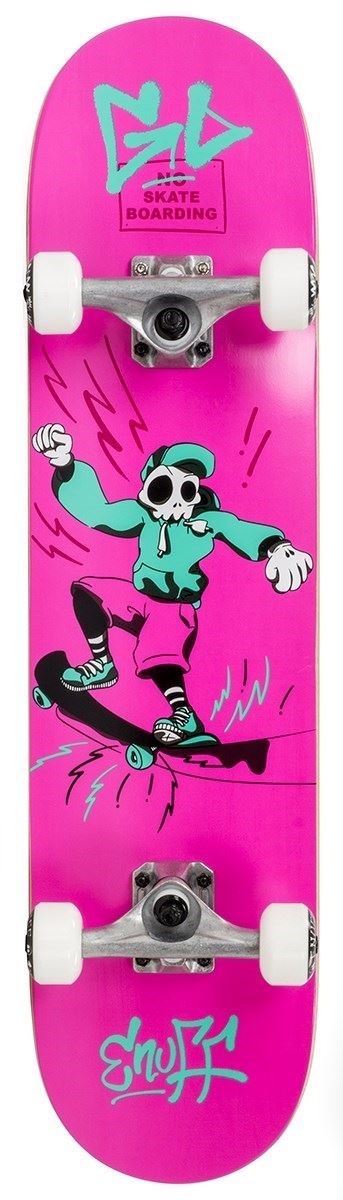 Enuff Skully Junior Kids Pink Complete Skateboard - 7.25