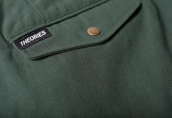 Theories Of Atlantis Herringbone Hunting Trousers Dark Green - SALE - 30
