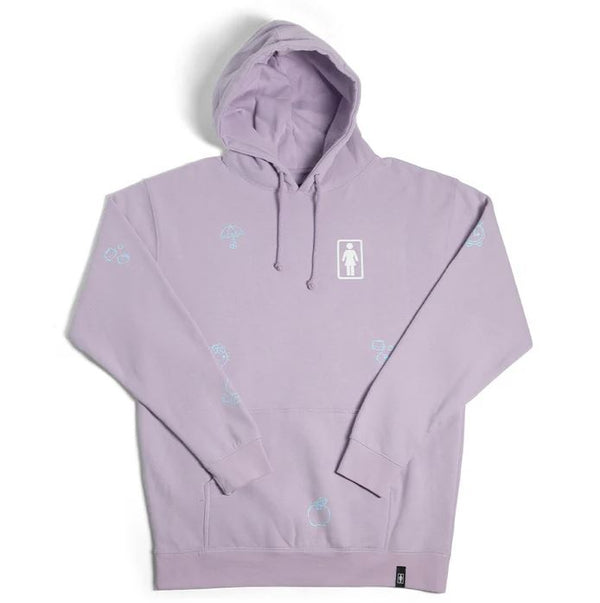 Girl x Hello Kitty 50th All Over Hoodie Lavender - Skatewarehouse.co.uk