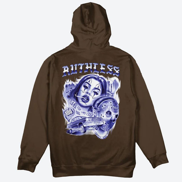 DGK Avenue Hooded Fleece Dark Chocolate - Skatewarehouse.co.uk