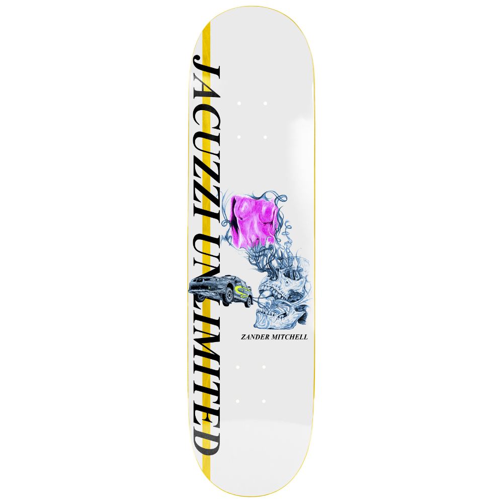 Jacuzzi Unlimited Zander Race Car EX7 White Skateboard Deck - 8.5"