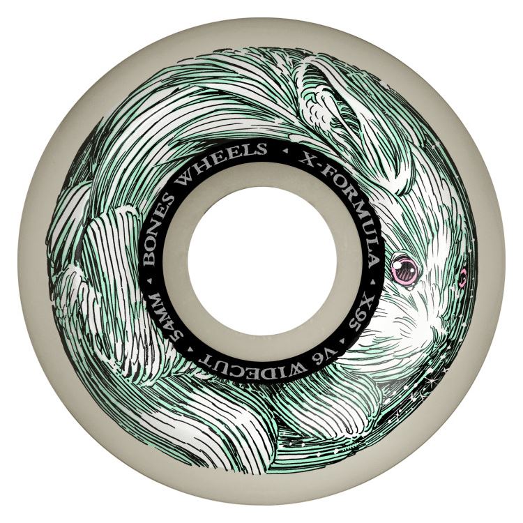 BONES X-Formula 'Money Bunny' 54mm x 34mm V6 Widecut 95A Skateboard Wheels