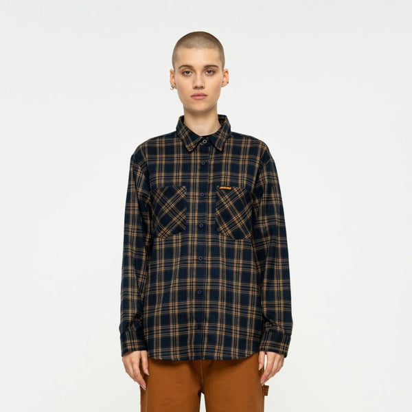 Santa Cruz Womens Shirt Murphy L/S Shirt - Navy Check - Skatewarehouse.co.uk