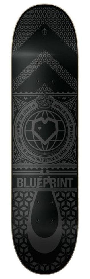 Blueprint Home Heart Black / Black Skateboard Deck - 8.25
